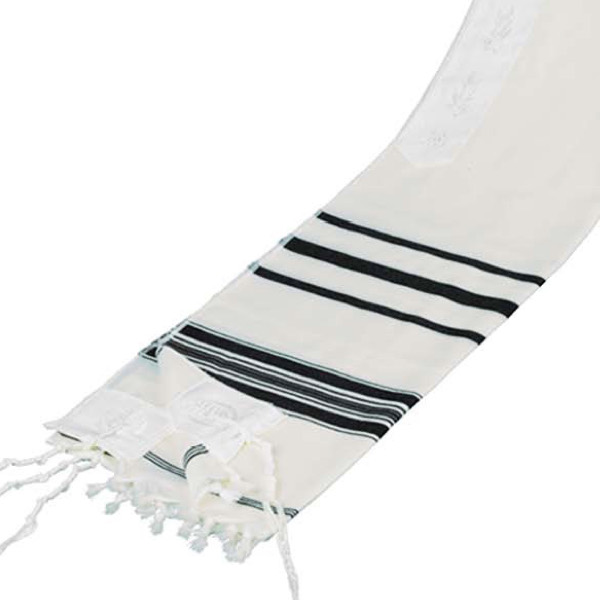 White and Black Traditional Tallit